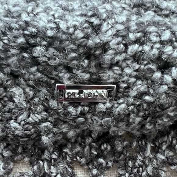 ST. JOHN YELLOW LABEL CHARCOAL GRAY MELANGE OPEN KNIT CARDIGAN - Picture 11 of 13